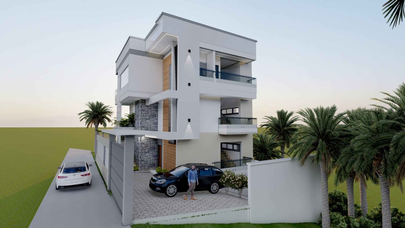 Villa moderne R+2 — Vue avant