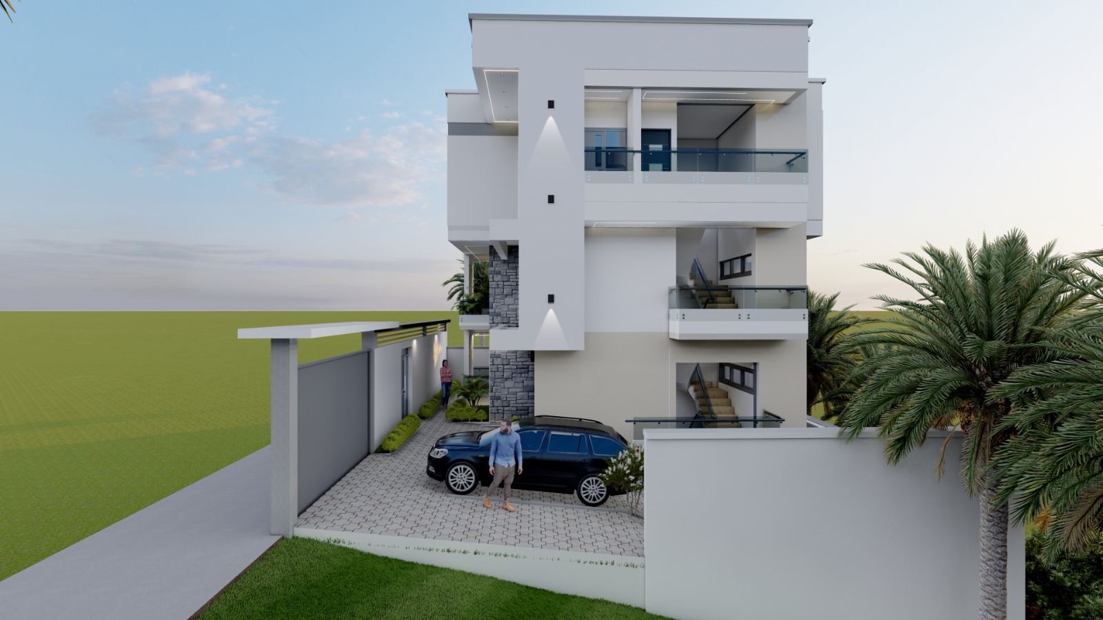 Villa moderne R+2 — Vue latérale