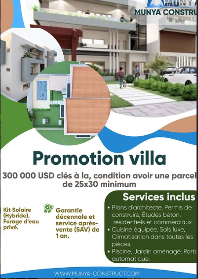 Promotion Villa — 300 000 USD clés en main